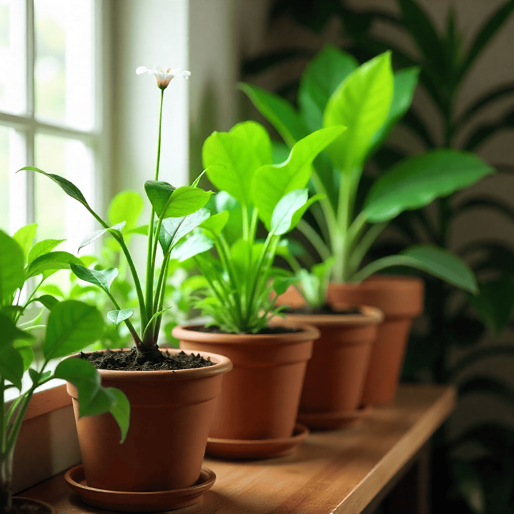 Kasveja hoitamassa henkilö, joka säätää valaistusta ja kastelua